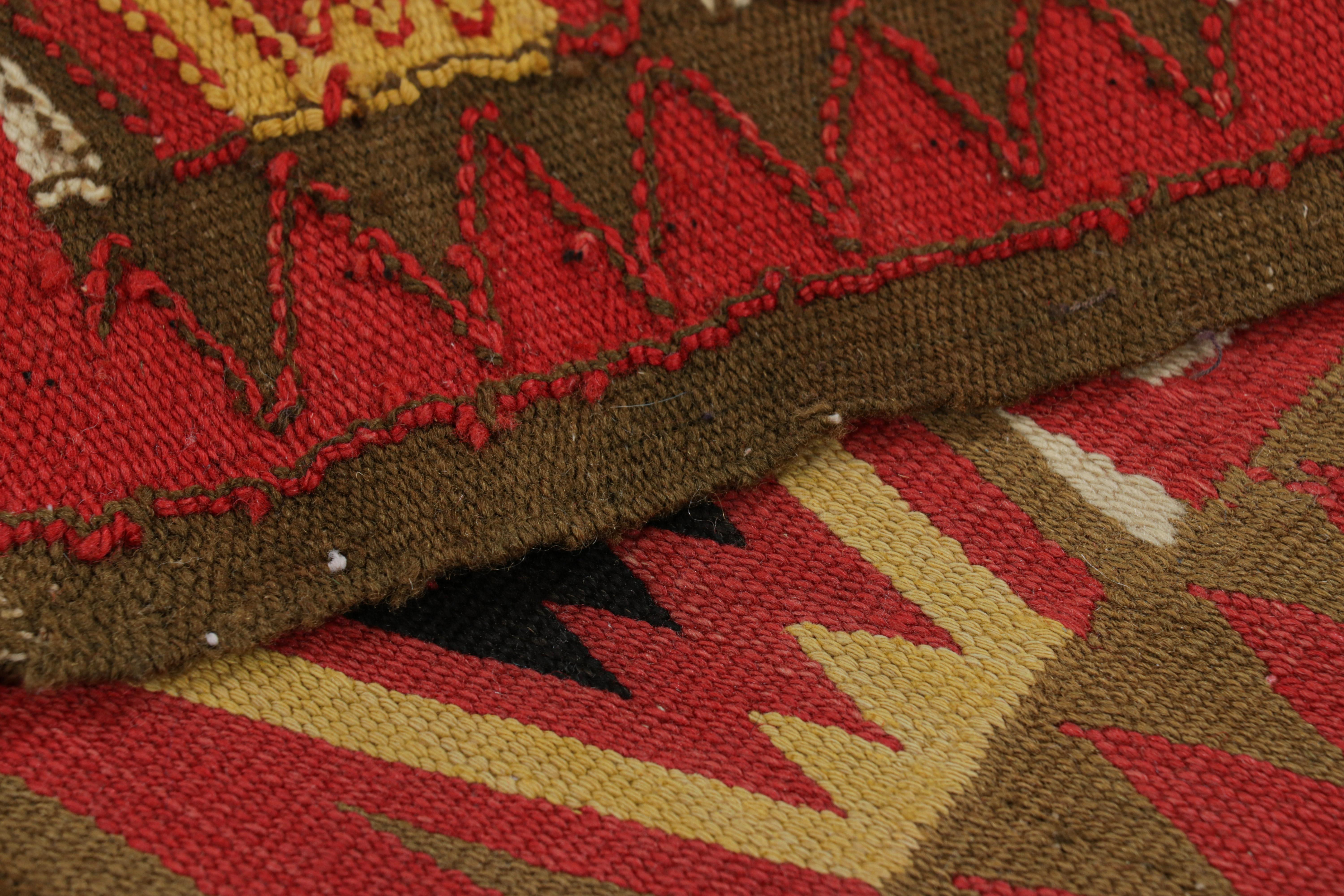 Lana Antico arazzo svedese Rollakan con immagini e geometrie, da Rug & Kilim in vendita