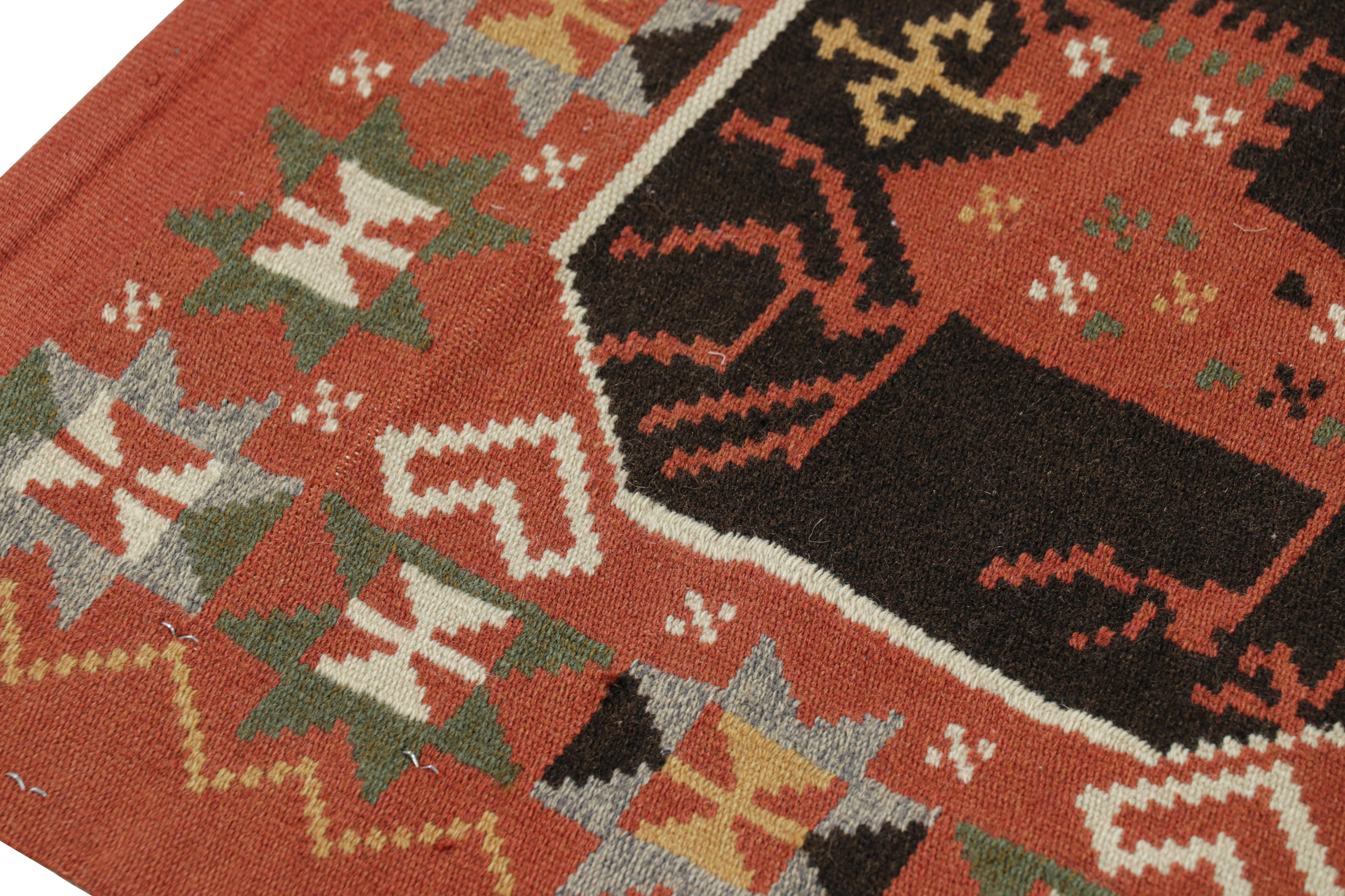 Wool Antique Swedish Rollakan Tapestry with Pictorials & Medallions, from Rug & Kilim For Sale
