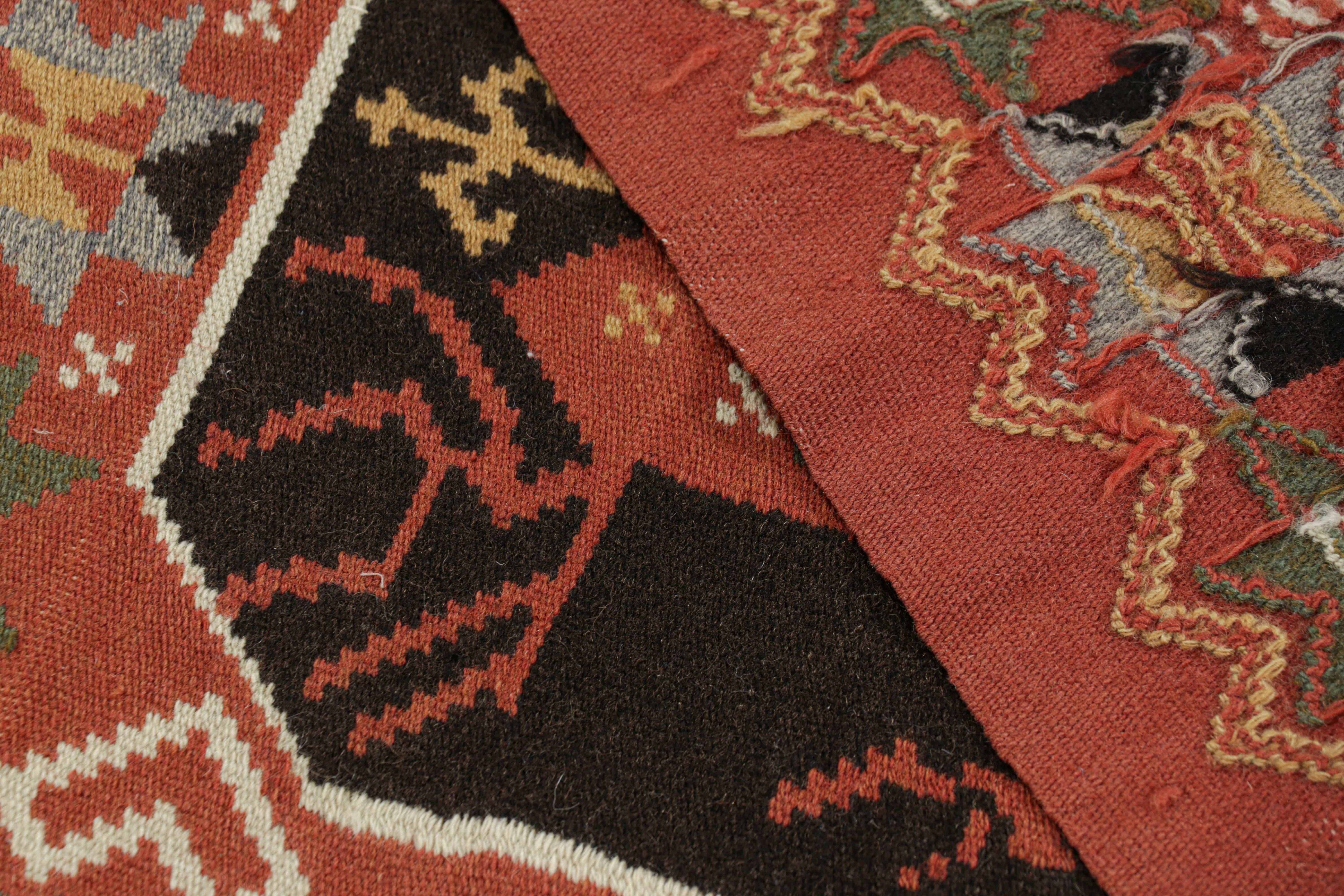 Antique Swedish Rollakan Tapestry with Pictorials & Medallions, from Rug & Kilim For Sale 1
