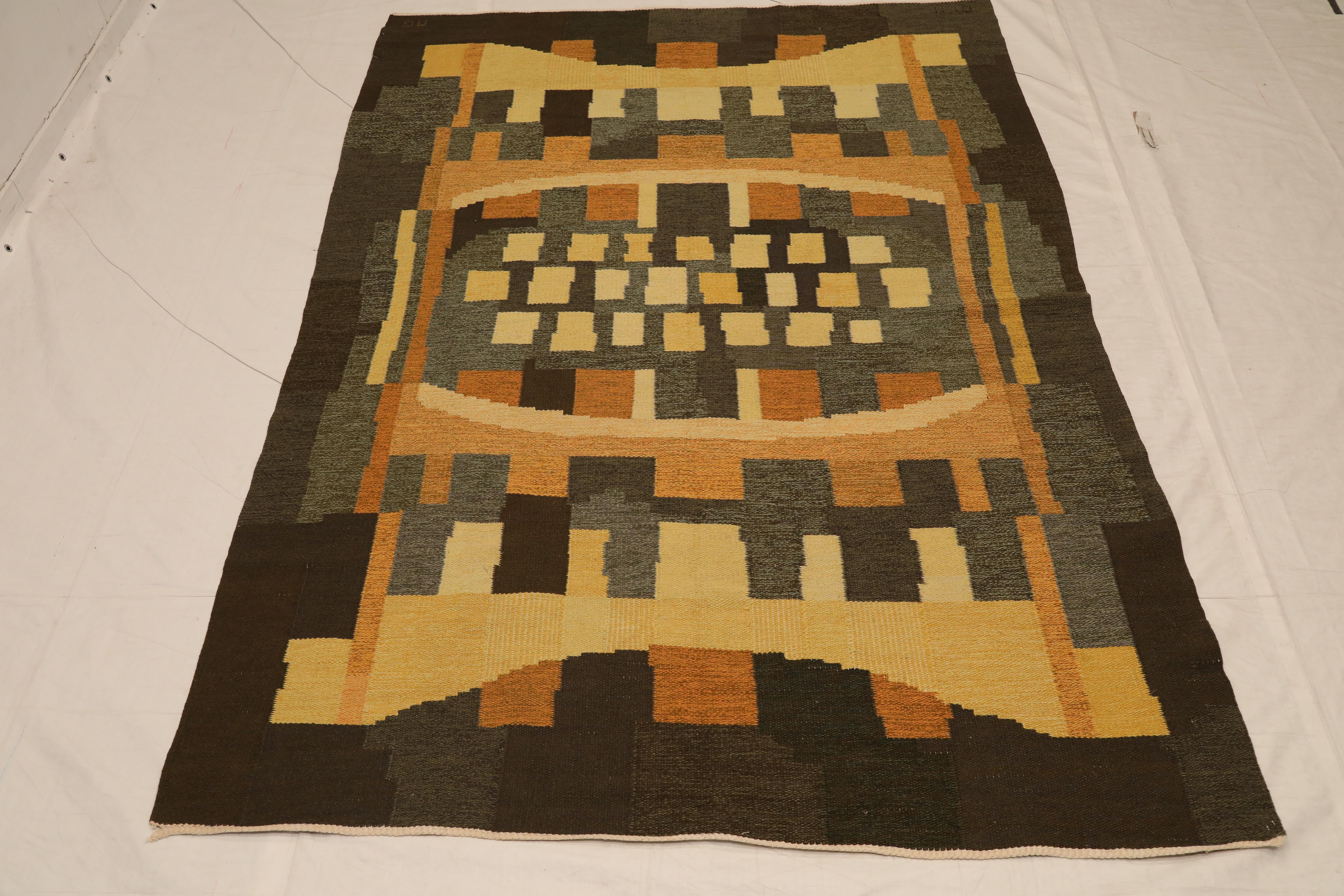 20th Century Antique Swedish Rug For Sale