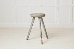 Antique Swedish Rustic Folk Art Stool