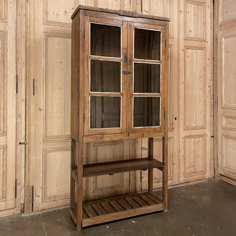 Hand-Crafted Antique Swedish Rustic Kitchen ~ Bakery Display Cabinet