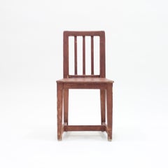 Chaise d'enfant suédoise ancienne en pin rustique:: milieu du 19e siècle