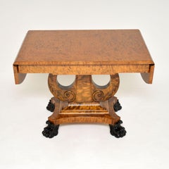 Antique Swedish Satin Birch Biedermeier Sofa Table