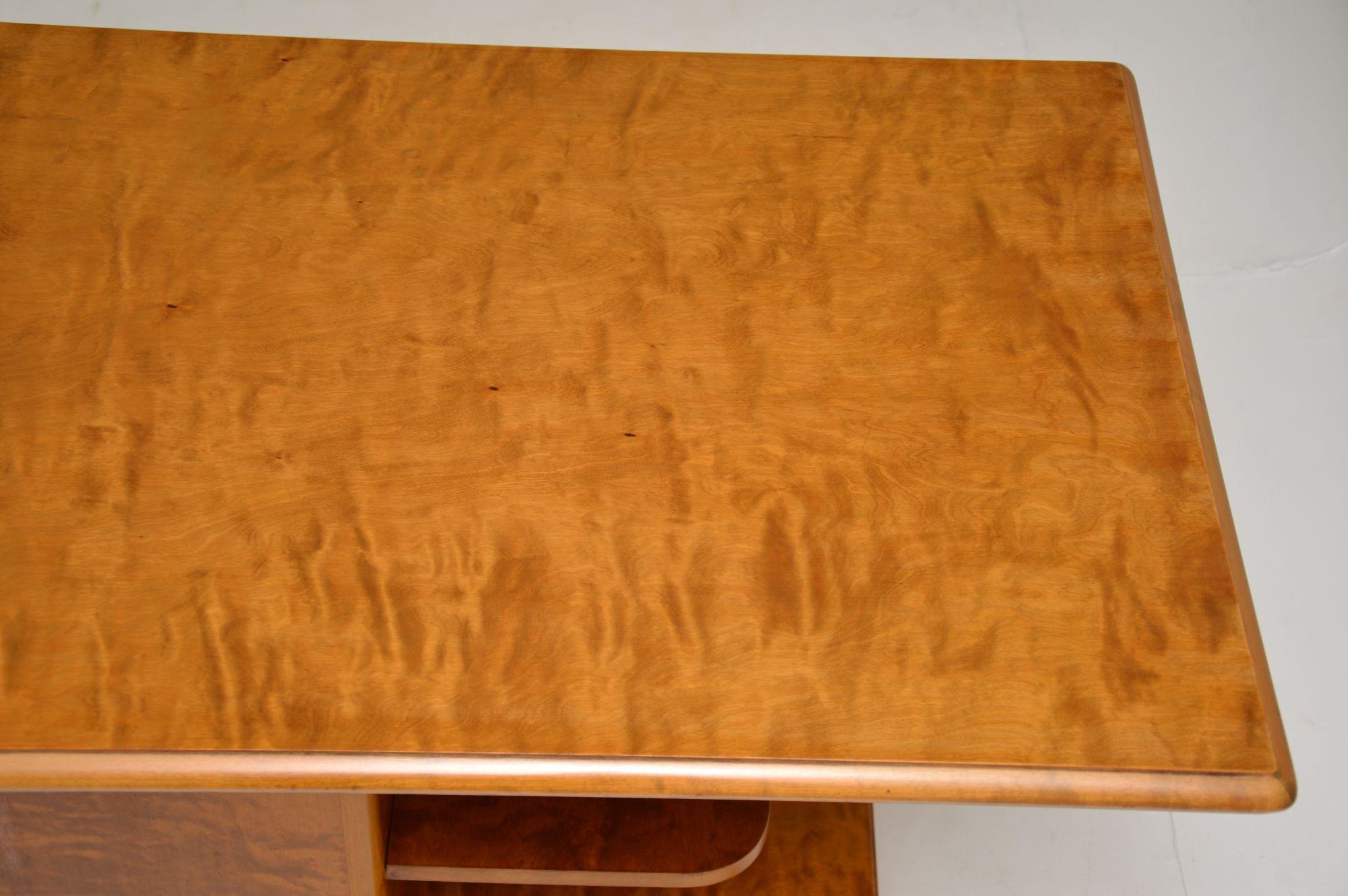 Antique Swedish Satin Birch Coffee / Library Table 2