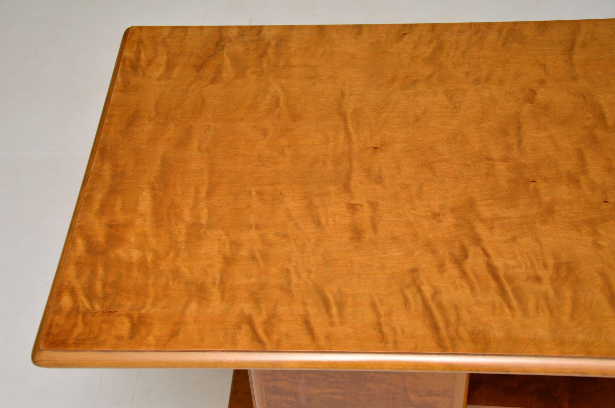 Antique Swedish Satin Birch Coffee / Library Table For Sale 1