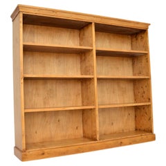 Antique Swedish Satin Birch Open Bookcase