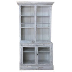 Antique Swedish Scraped Painted Bookcase