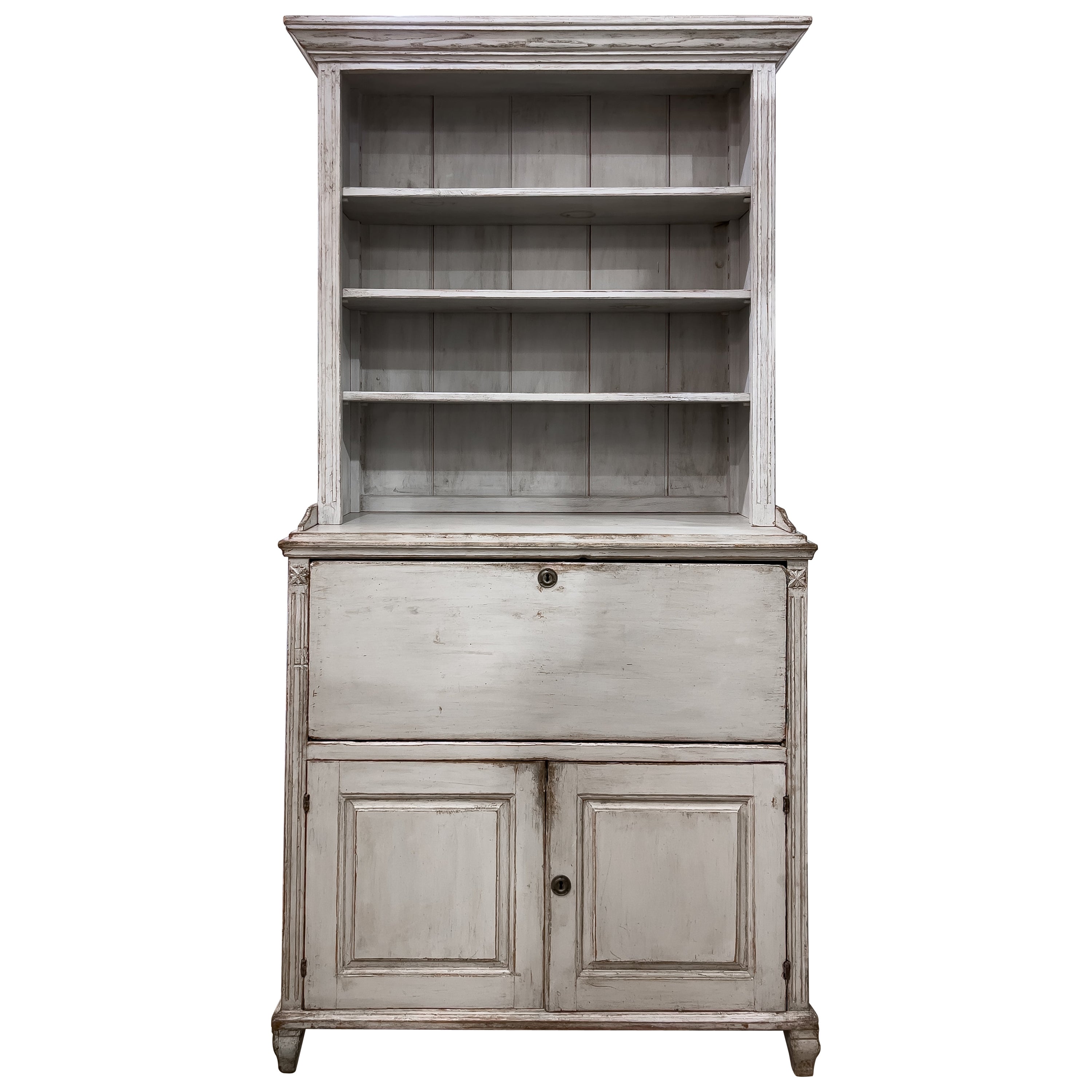 Antique Swedish Secretary Cabinet 19th Century