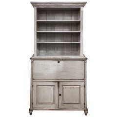 Antique Swedish Secretary Cabinet 19th Century