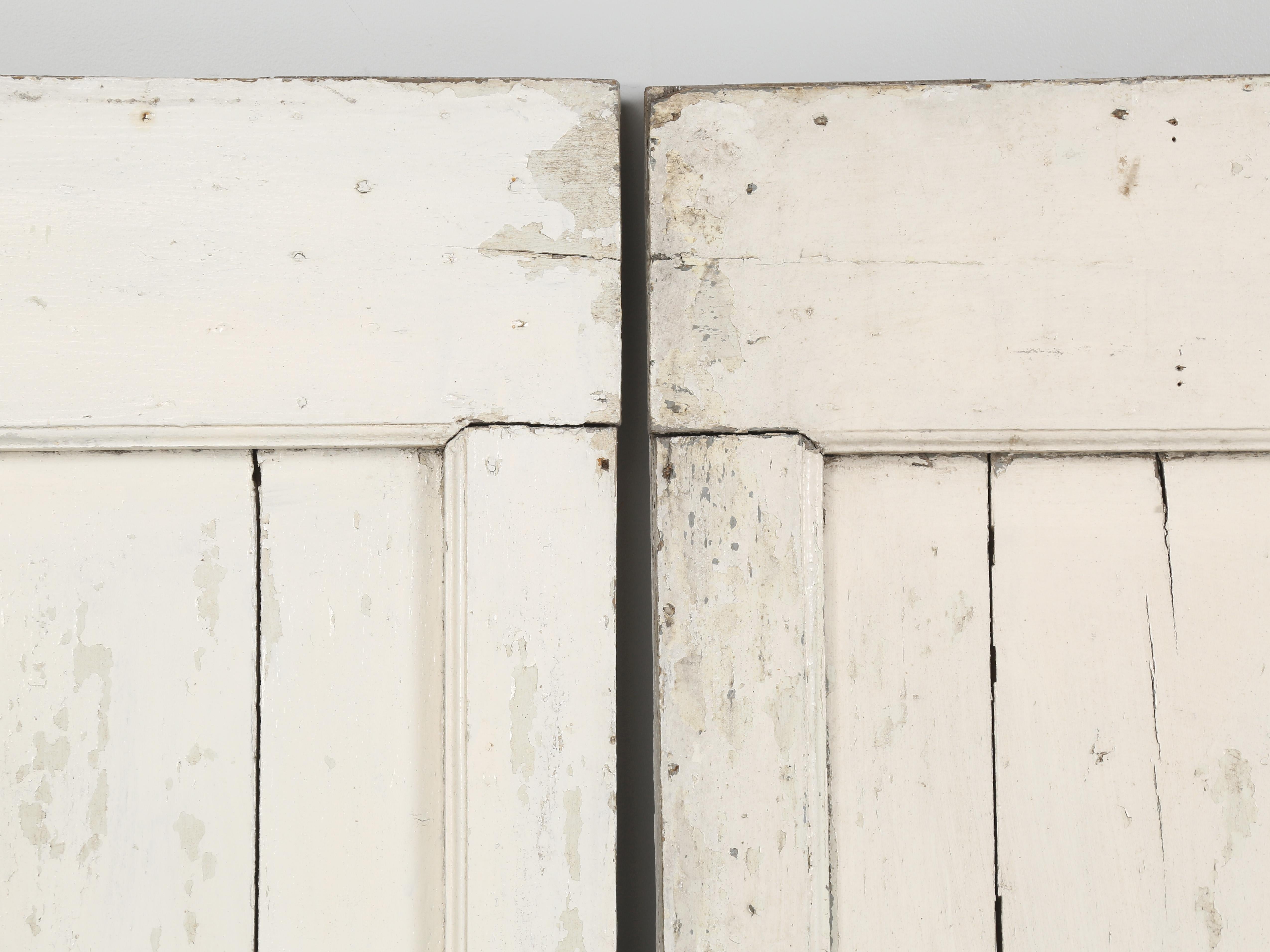 Antique Swedish Set '6' Painted Shutters Gustavian Grey One Side, White on Other For Sale 6