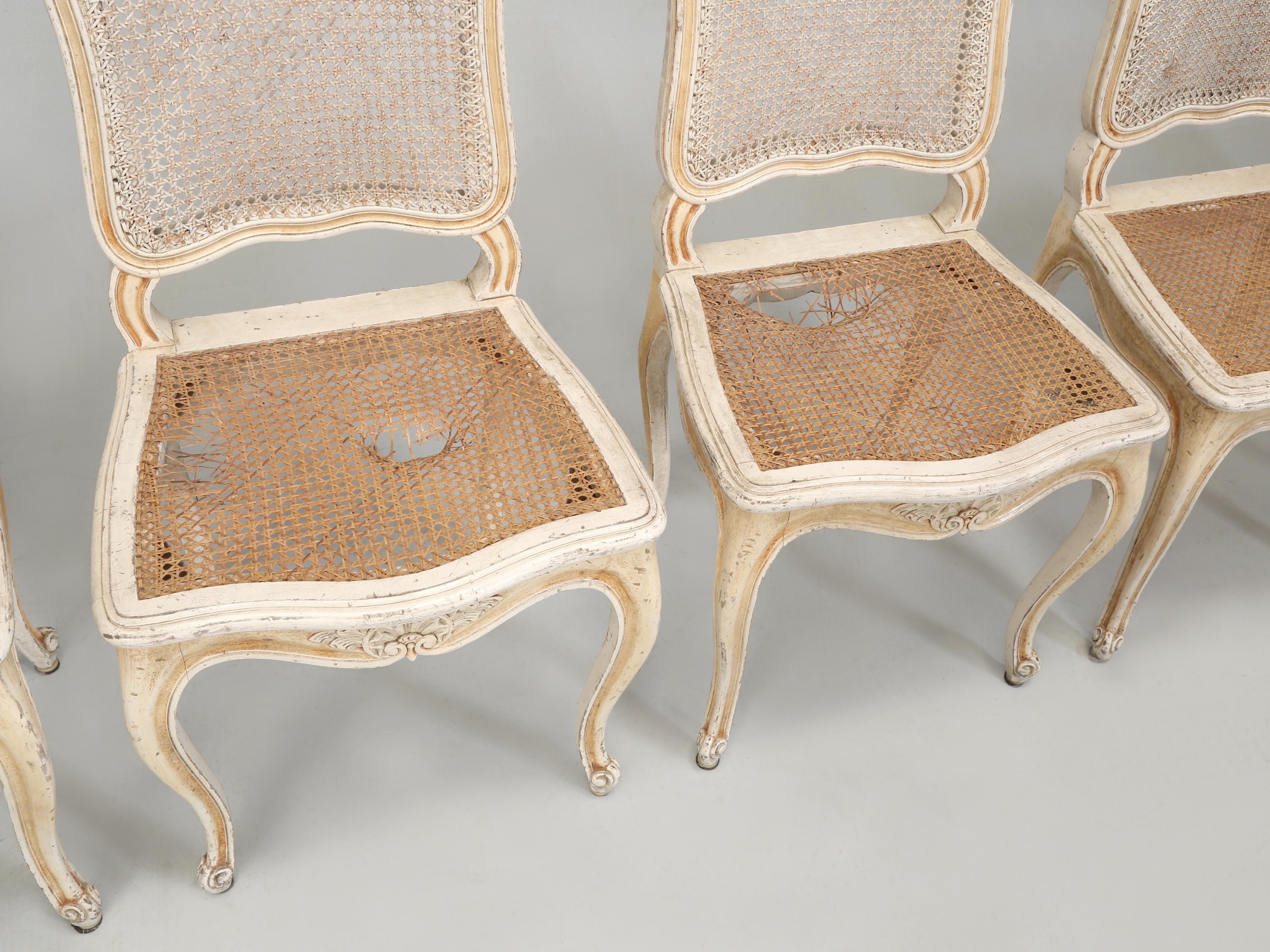 Antique Swedish Set of (6) Old Painted Dining Chairs Require Restoration 3