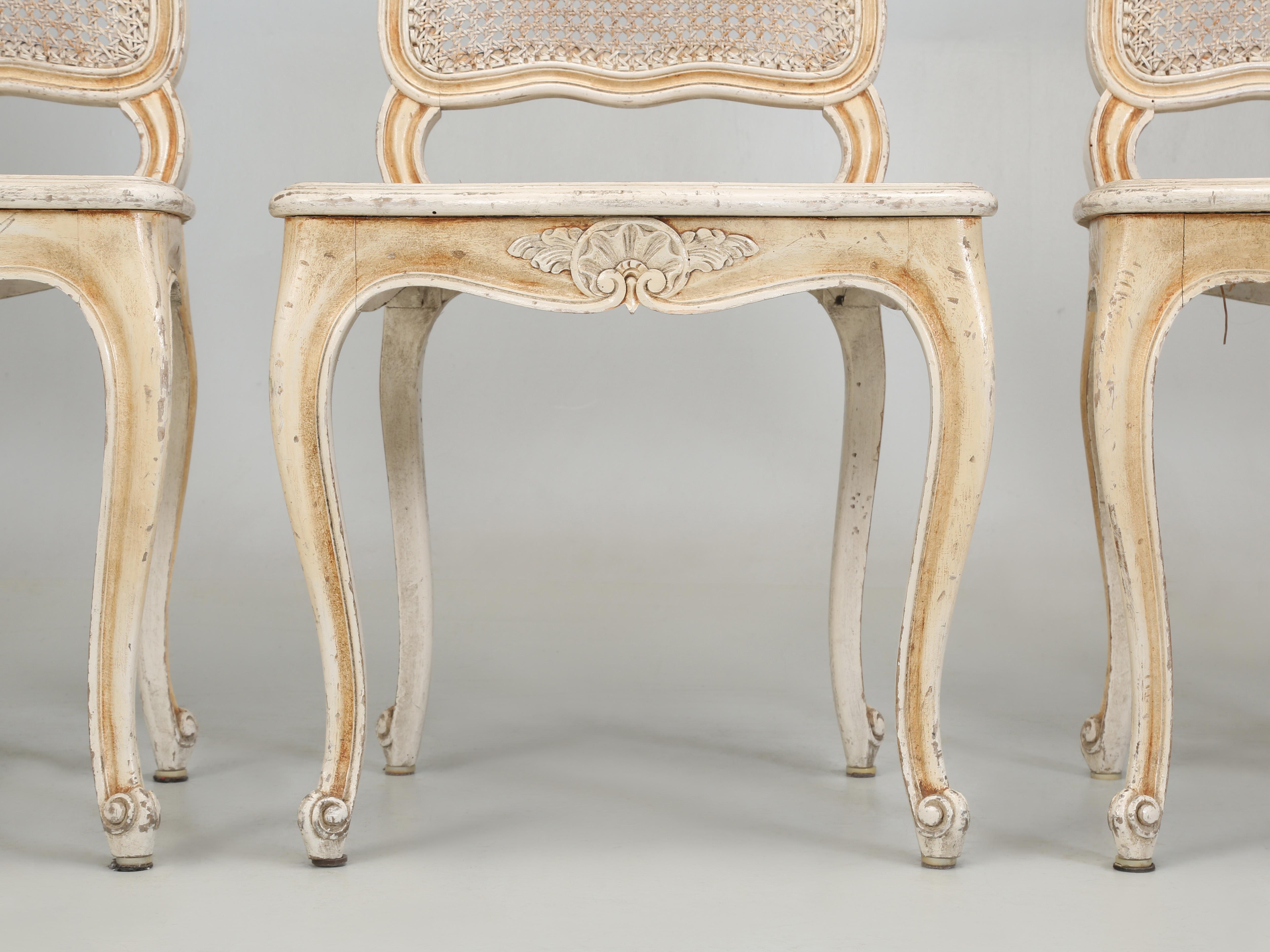 Antique Swedish Set of (6) Old Painted Dining Chairs Require Restoration 5