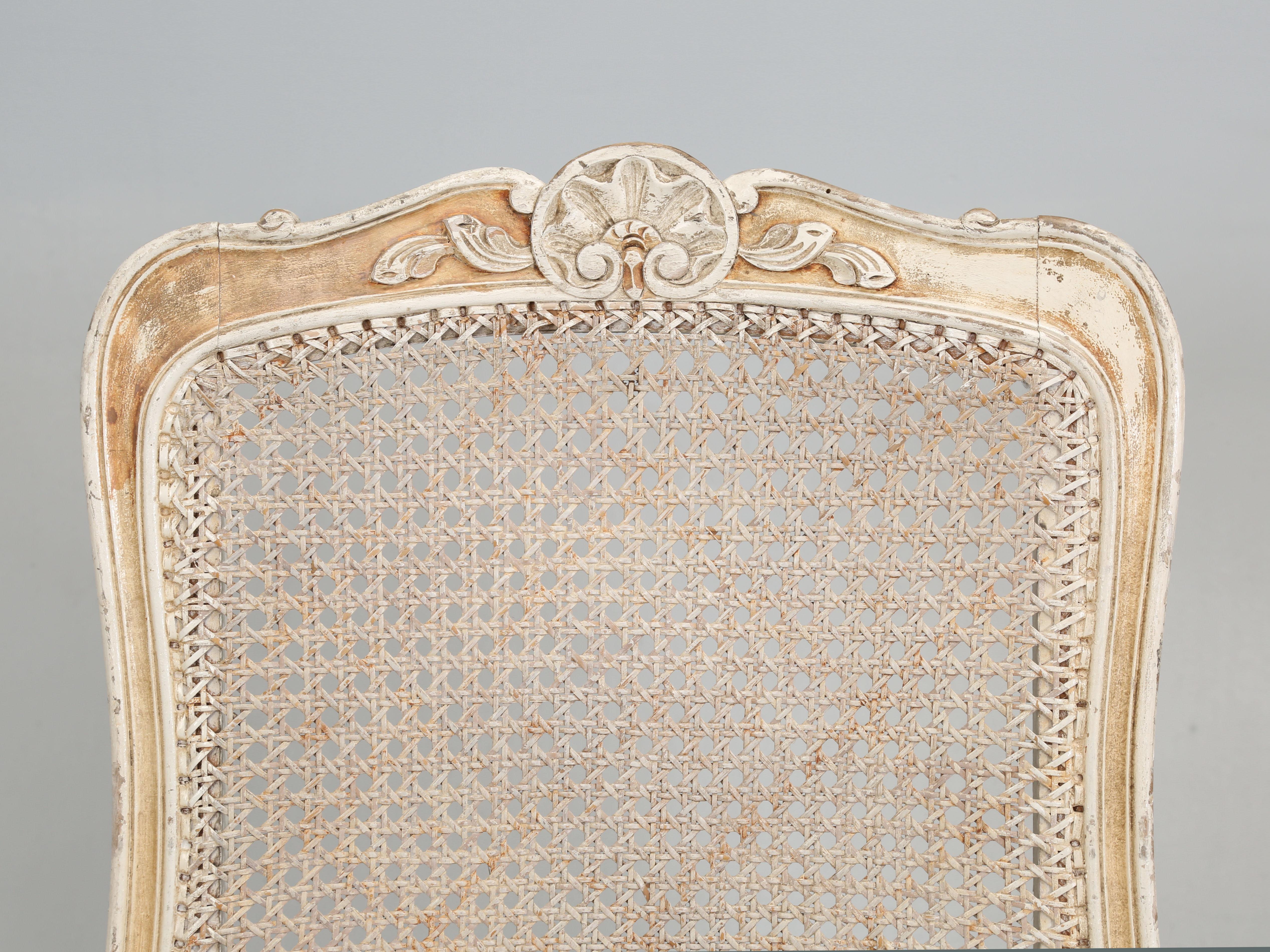 Early 20th Century Antique Swedish Set of (6) Old Painted Dining Chairs Require Restoration