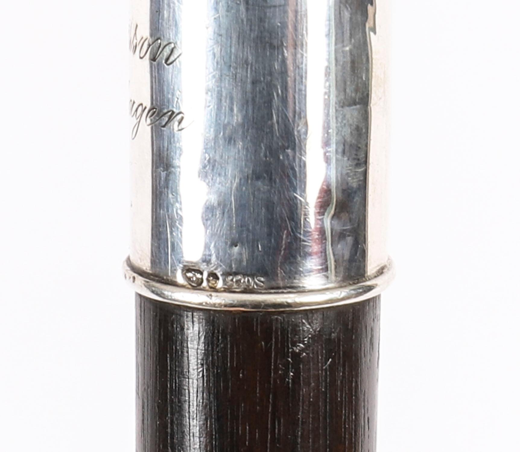 Antique Swedish Silver Walking Cane Stick 90cm/ 35 inch 19th Century en venta 5