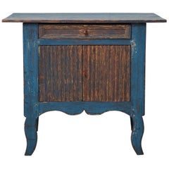 Antiguo Aparador Sueco Pequeño de Arte Popular Azul