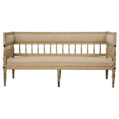 Antique Swedish Sofa from the Gustavian Period, Hand-Made during the Late 1700s
