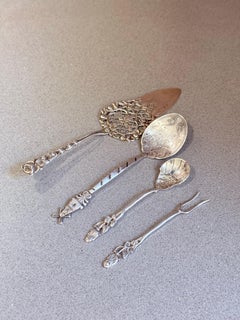 Antique Swedish Sterling Silver Hors d’Oeuvre & Dessert Serving Set, 1949