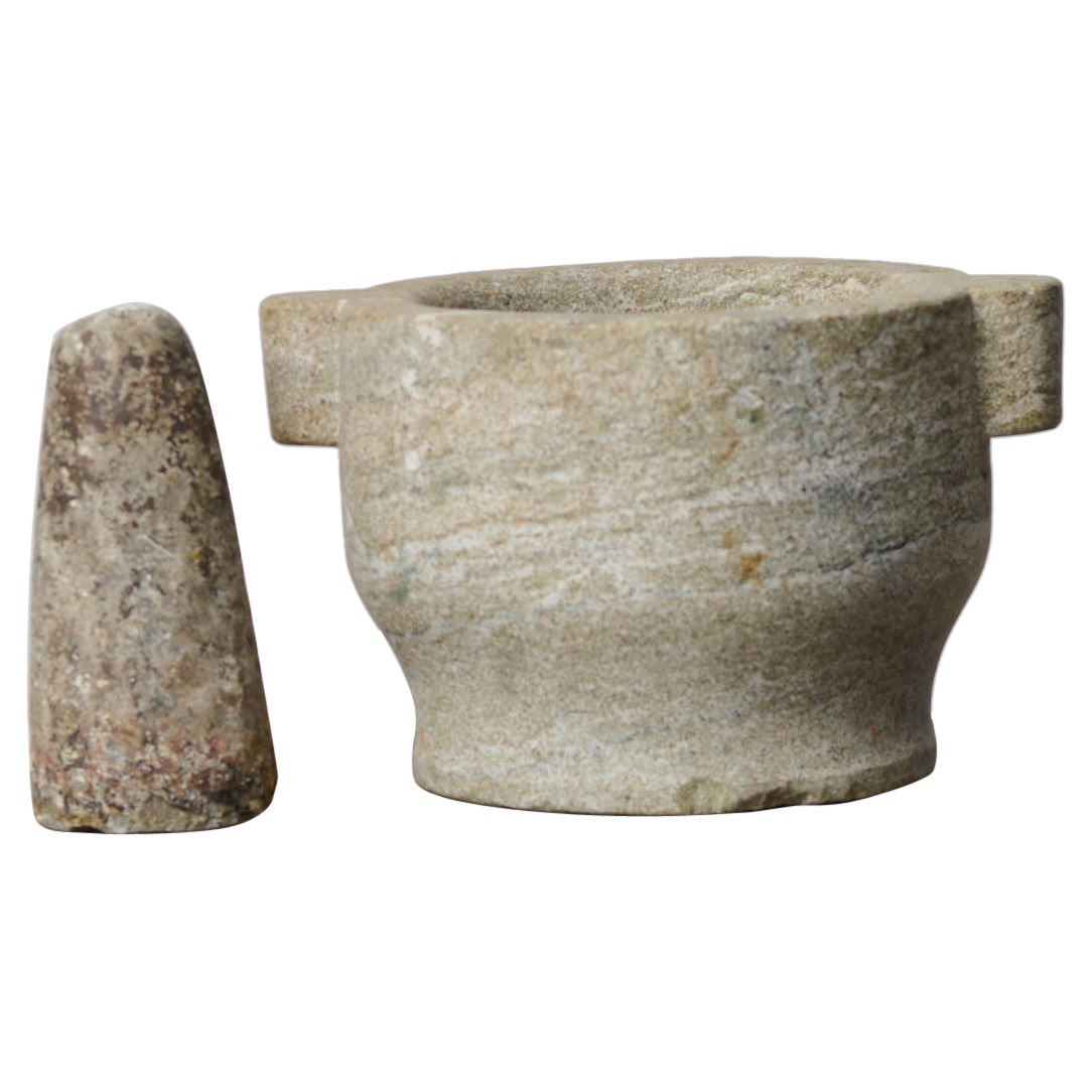 Antique Swedish Stone Mortar, Unusually Large Made by Hand, Solid and Heavy