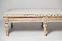 Antique Swedish stool, long bench,  c1780 Gustavian, 18th Century
