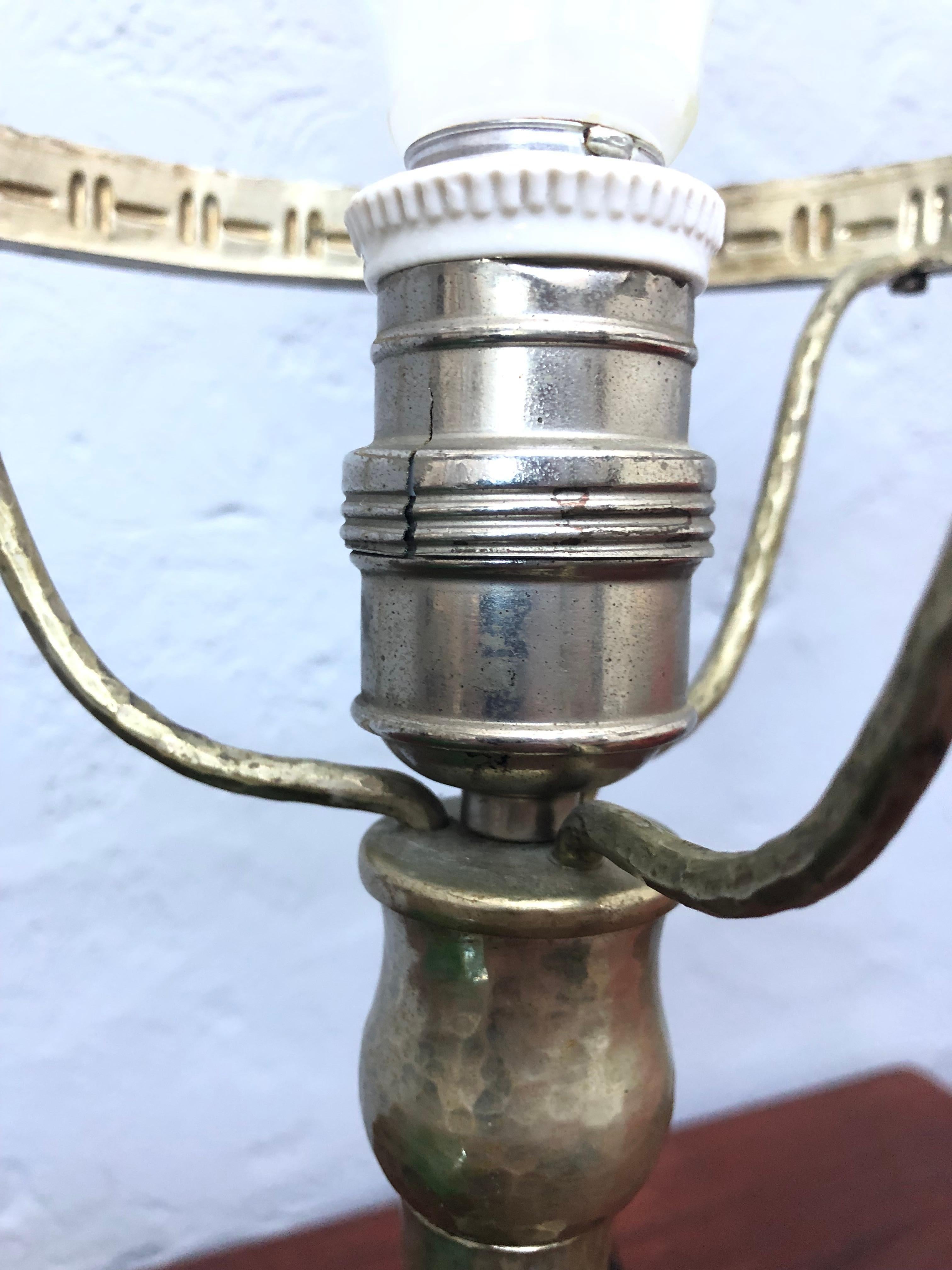 Antike schwedische Strindberg-Tischlampe aus vernickeltem Silber im Angebot 5