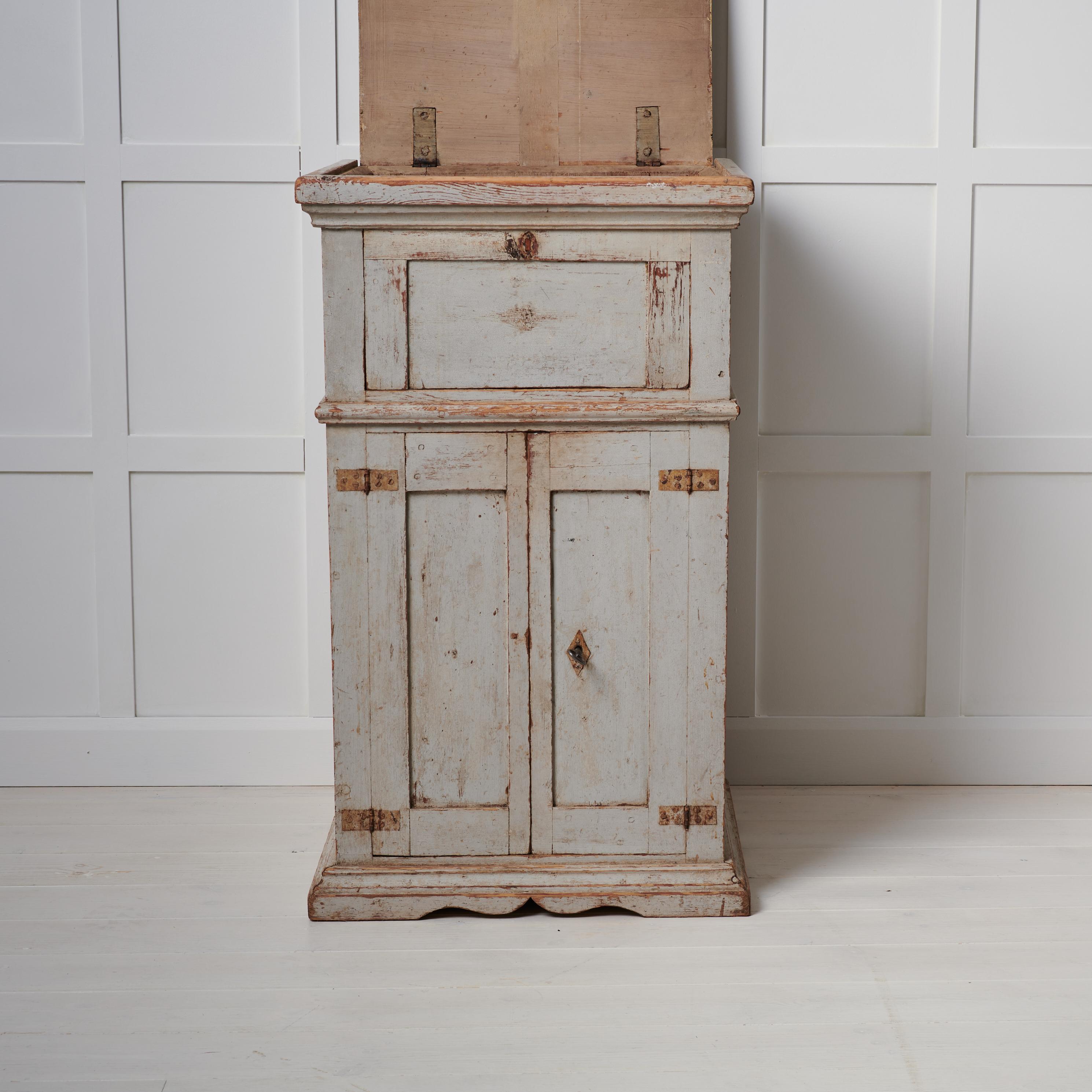 19th Century Antique Swedish Tall and Narrow Original Sideboard For Sale