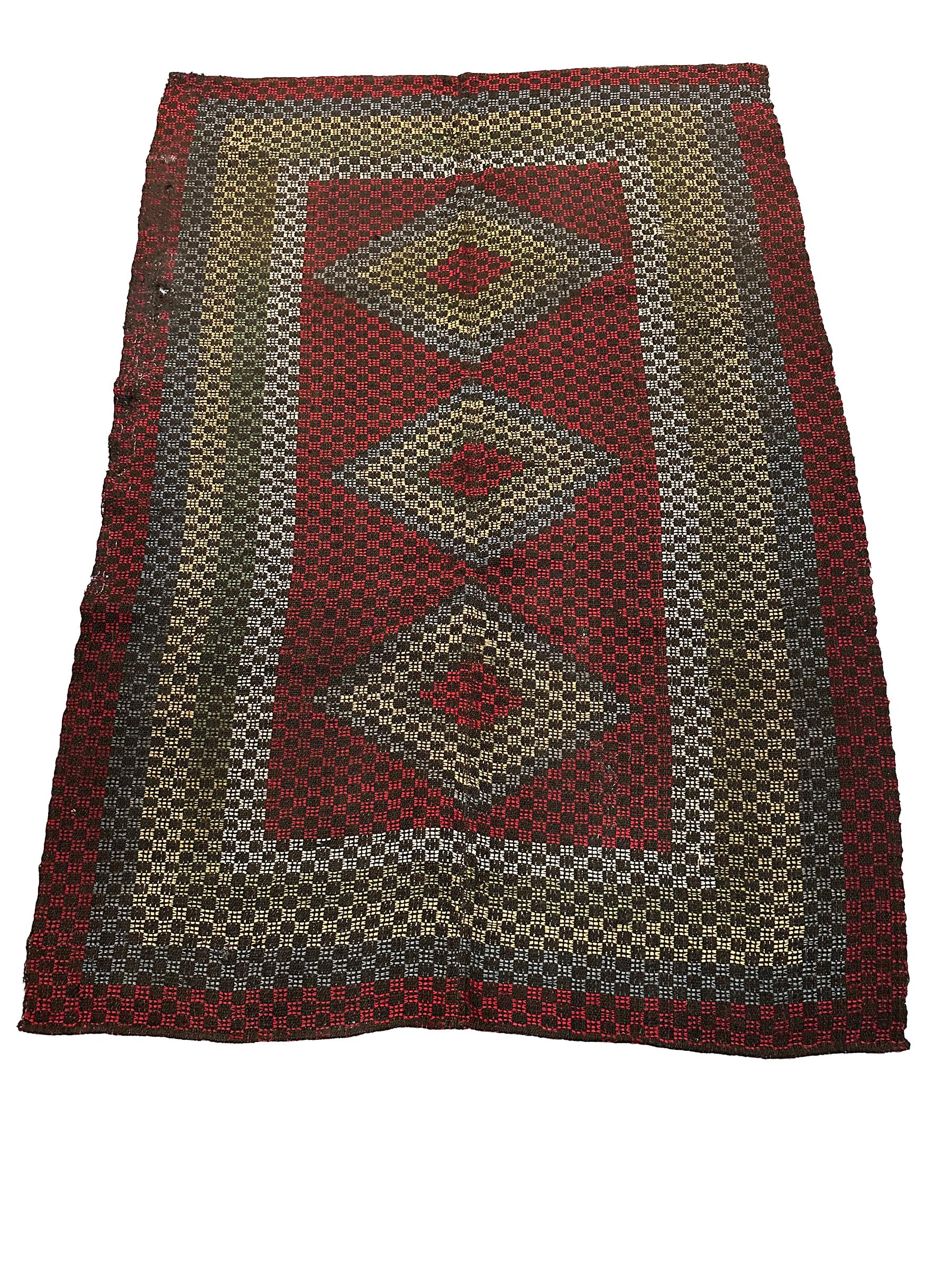 Scandinavian Antique Swedish Tapestry Geometric 4x6 130cm x 186cm For Sale