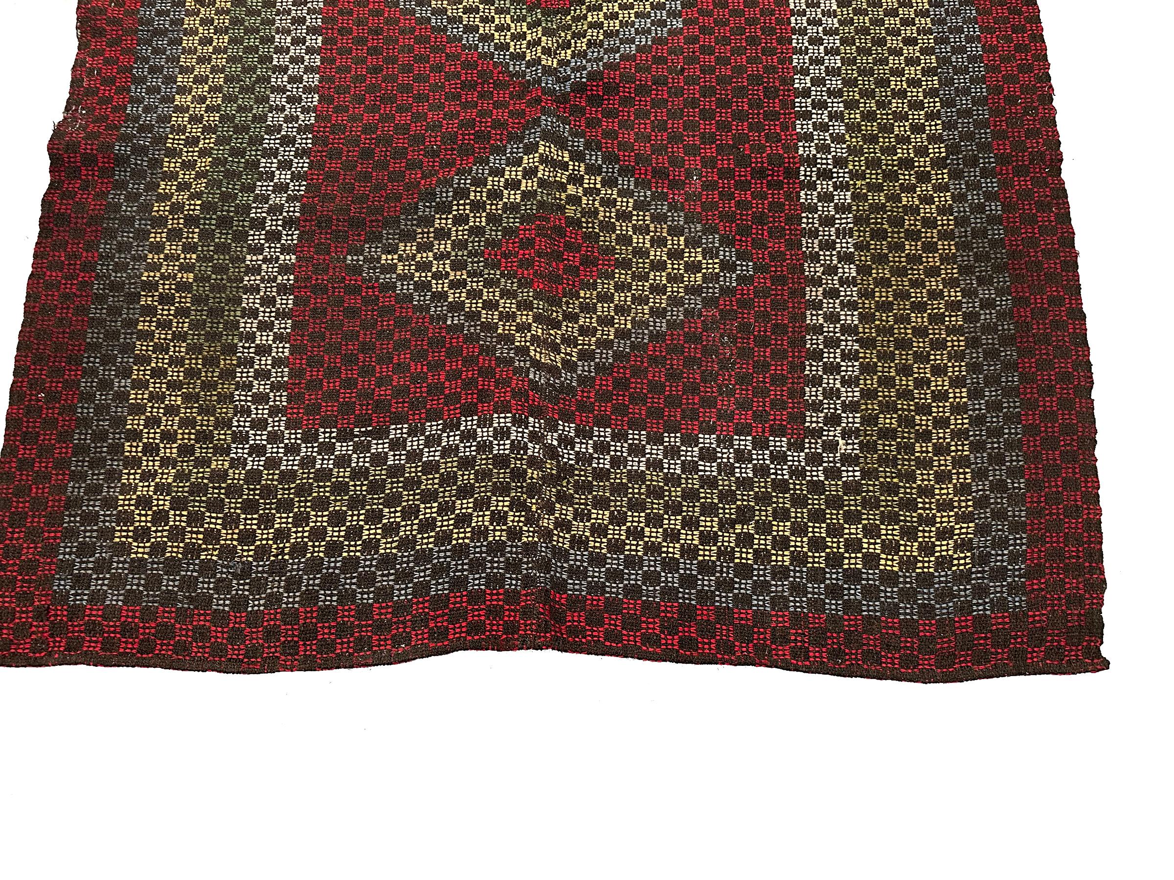Hand-Knotted Antique Swedish Tapestry Geometric 4x6 130cm x 186cm For Sale