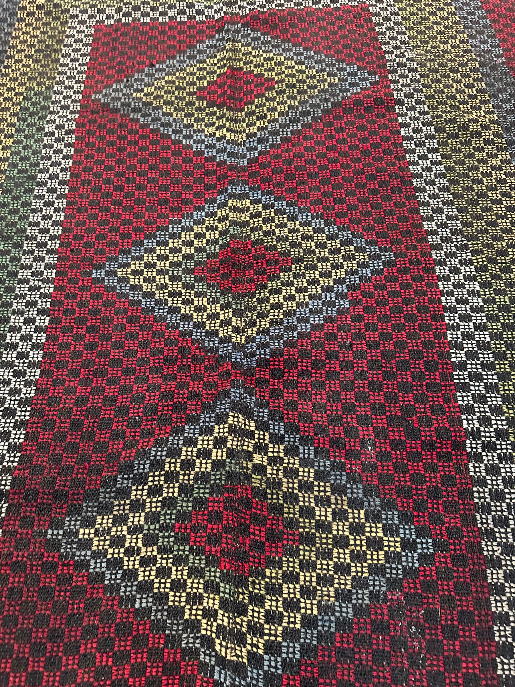 Early 20th Century Antique Swedish Tapestry Geometric 4x6 130cm x 186cm For Sale