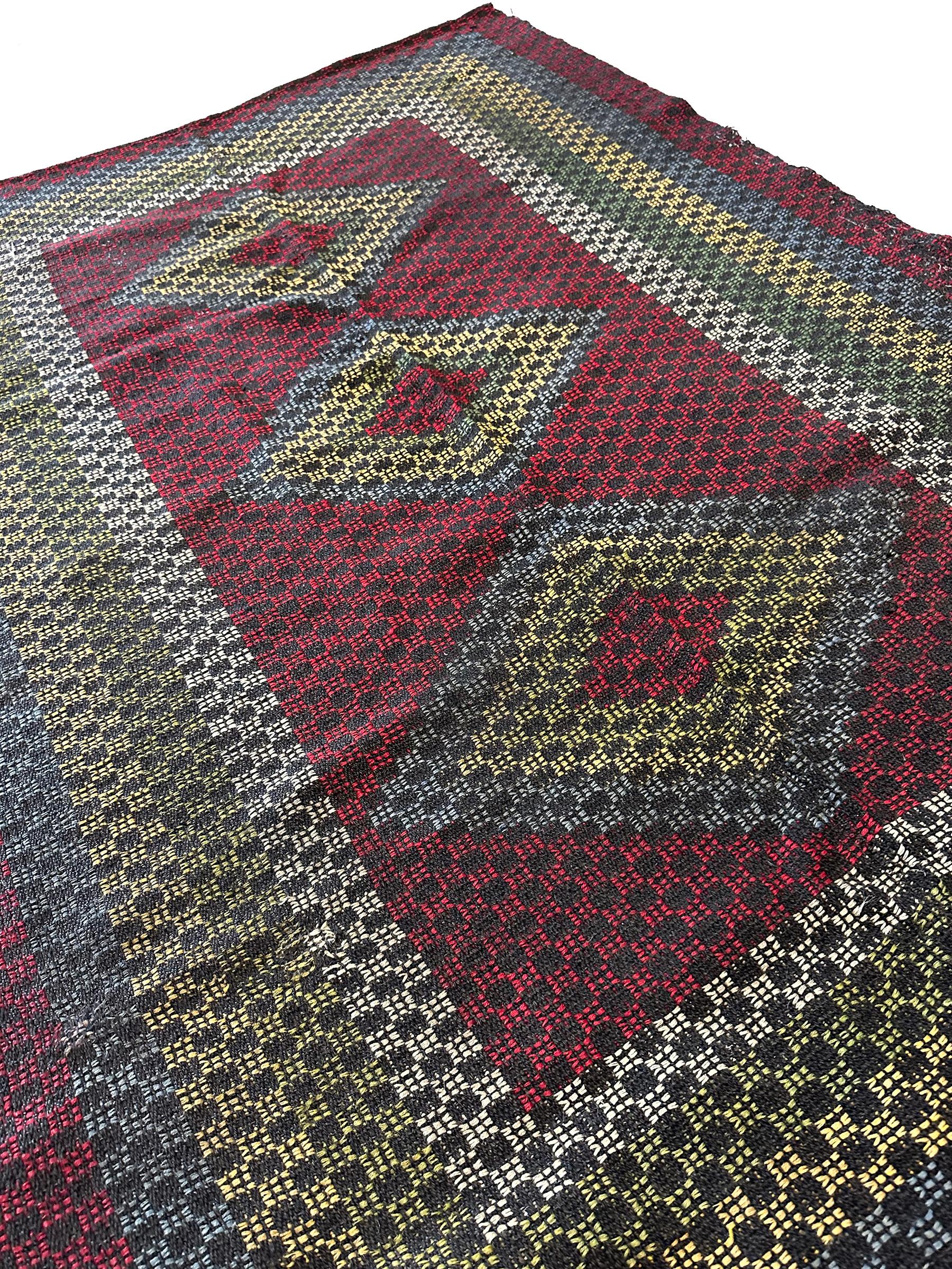 Wool Antique Swedish Tapestry Geometric 4x6 130cm x 186cm For Sale