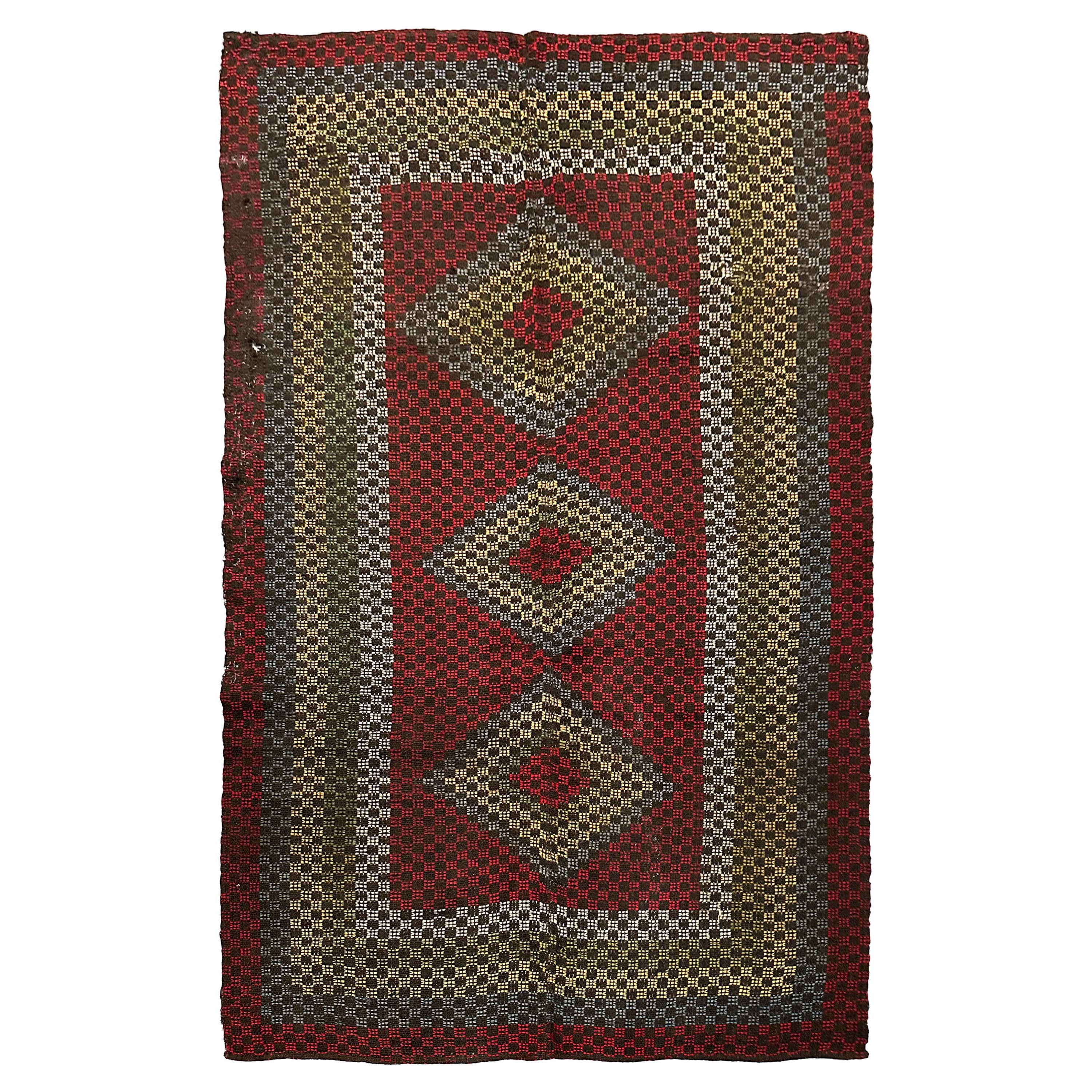Antico arazzo svedese geometrico 4x6 130cm x 186cm in vendita