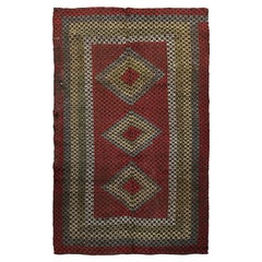 Antico arazzo svedese geometrico 4x6 130cm x 186cm