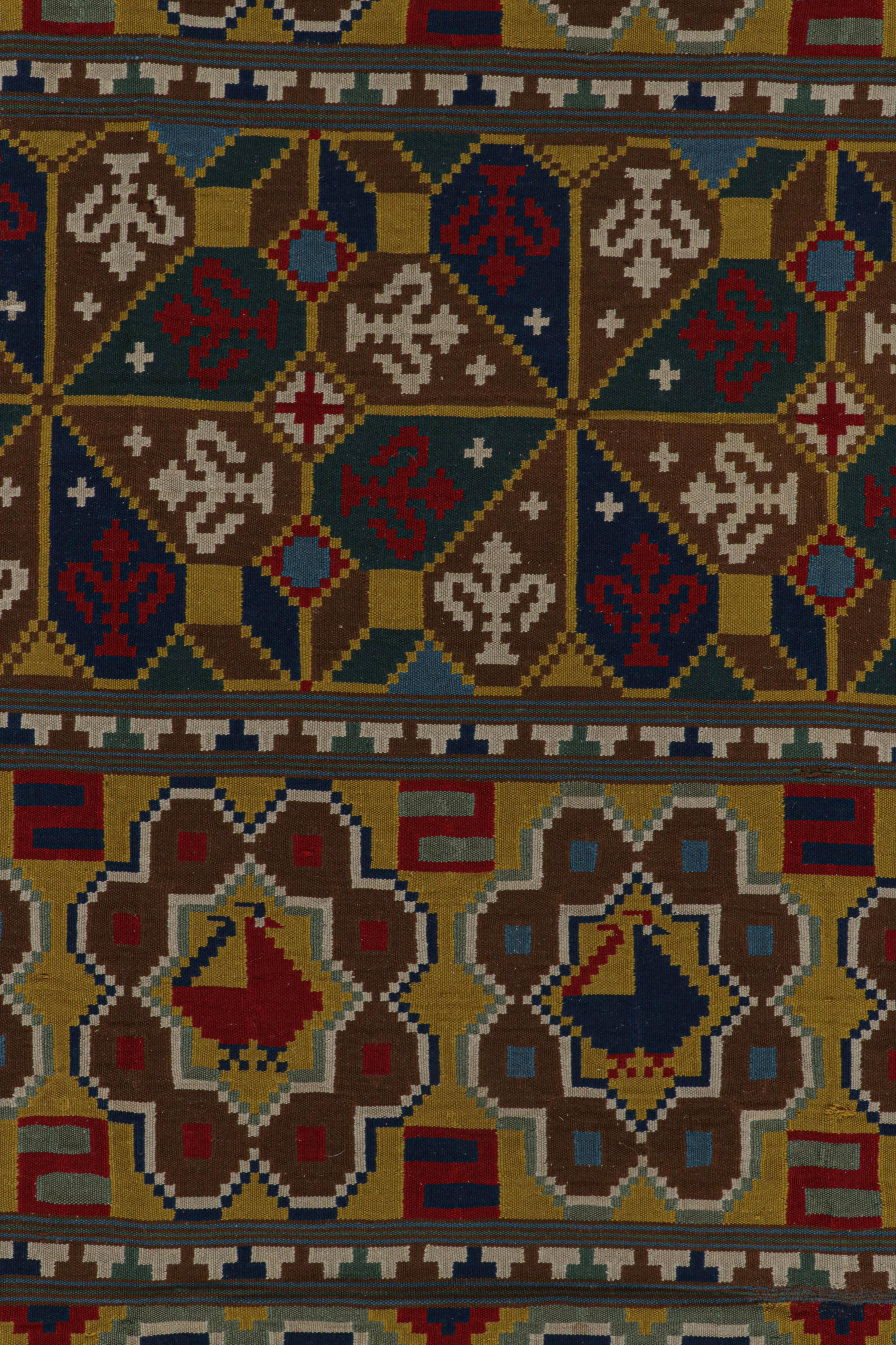 Tribal Antique Swedish Textile with Polychromatic Patterns & Pictorial from Rug & Kilim For Sale