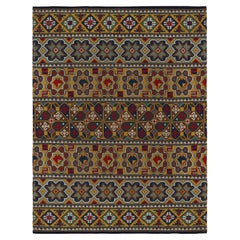 Used Swedish Textile with Polychromatic Patterns & Pictorial from Rug & Kilim