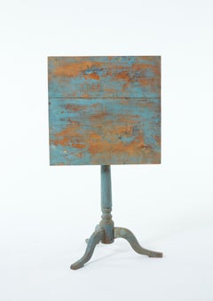 Antique Swedish Tilt-Top Table in Dalarna Blue, circa  1830