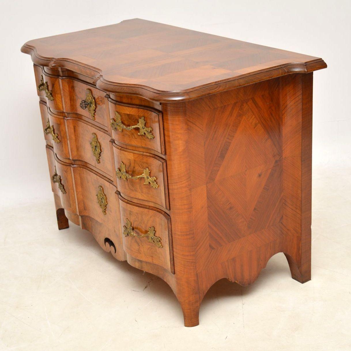 Edwardian Antique Swedish Walnut Commode or Chest of Drawers