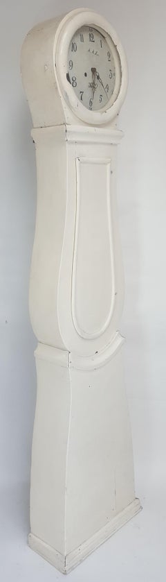 Antique Swedish White Mora Clock Country, Early 1800s