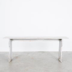 Antique Swedish White Painted Bench