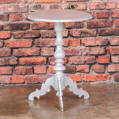 Antique Swedish White Painted Oval Tea or Side Table