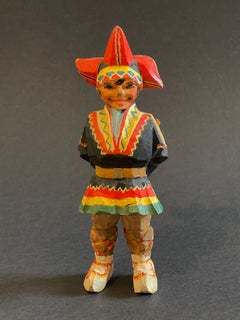 Antique Swedish Wood Carved Sami Sculpture, Torborg Lindberg-Karlsson