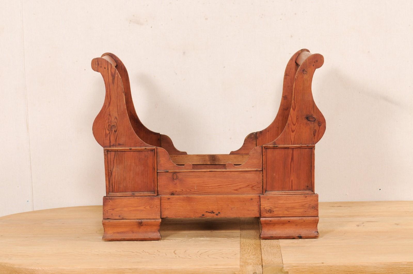 Antique Swedish Wood-Carved Sleigh Dog Bed (For the Pampered Pooch or Kitty!)  For Sale 8