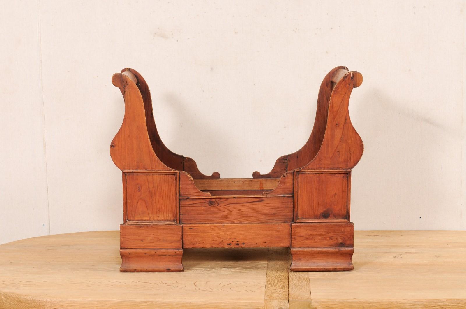 Antique Swedish Wood-Carved Sleigh Dog Bed (For the Pampered Pooch or Kitty!)  For Sale 4