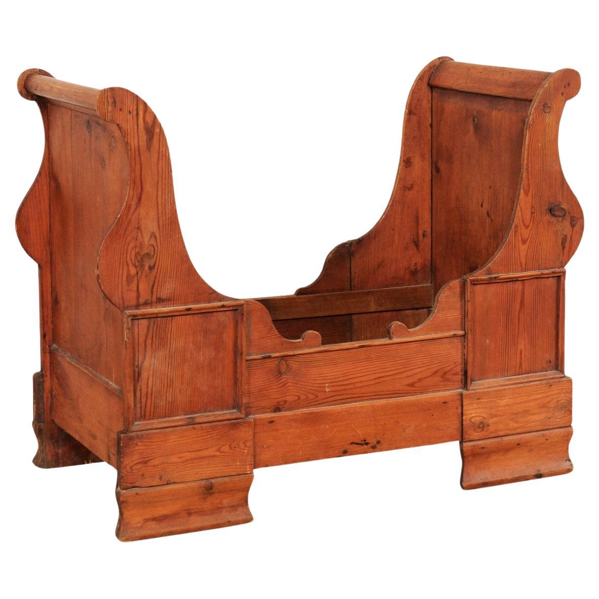 Antique Swedish Wood-Carved Sleigh Dog Bed (For the Pampered Pooch or Kitty!)  For Sale