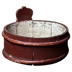 Antique Swedish Wooden barrel 1800's Handmade Folk Craft great condition