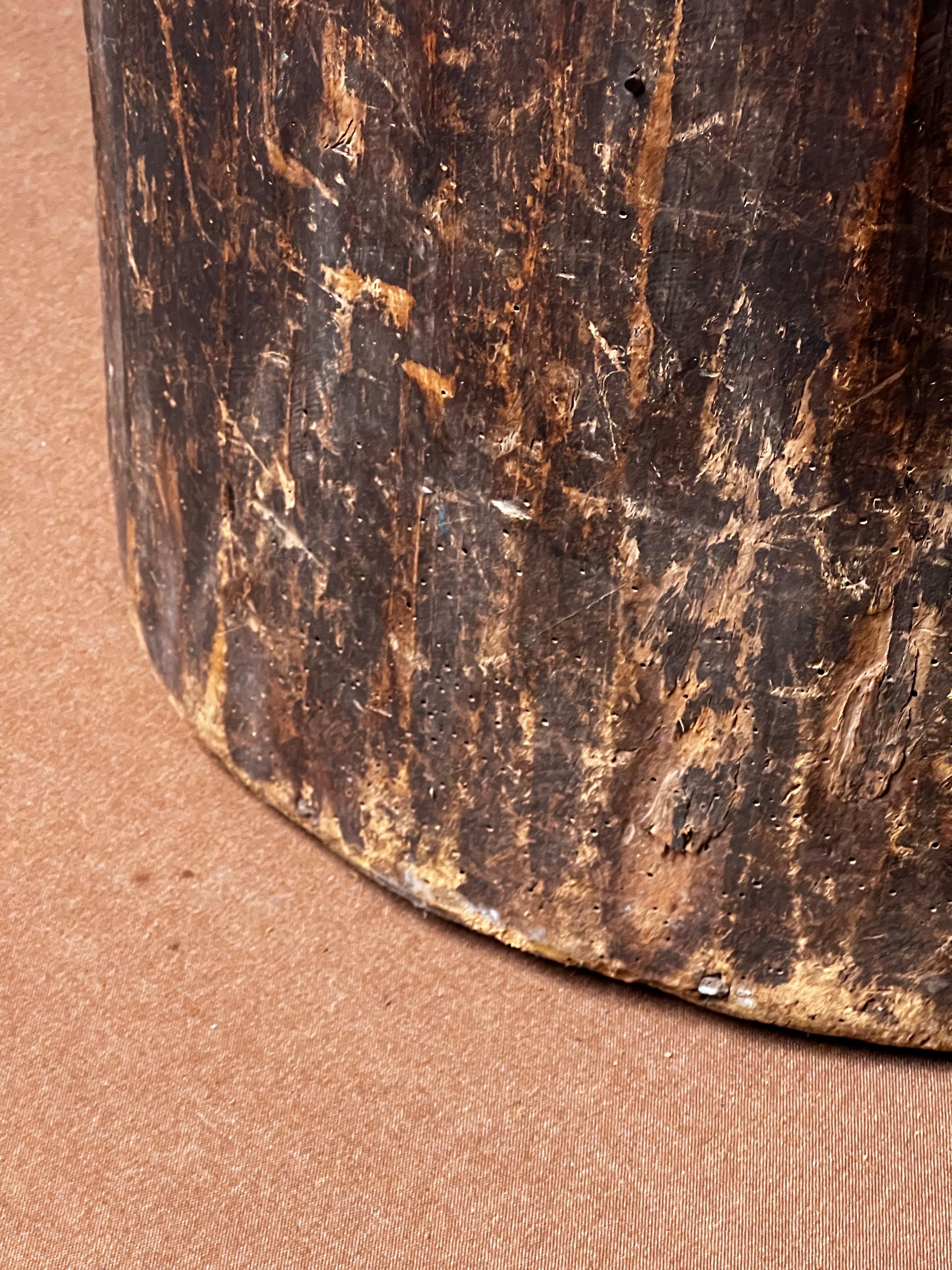 Antiguo barril sueco de madera de principios de 1800 Hecho a mano Artesanía popular gran estado en venta 5
