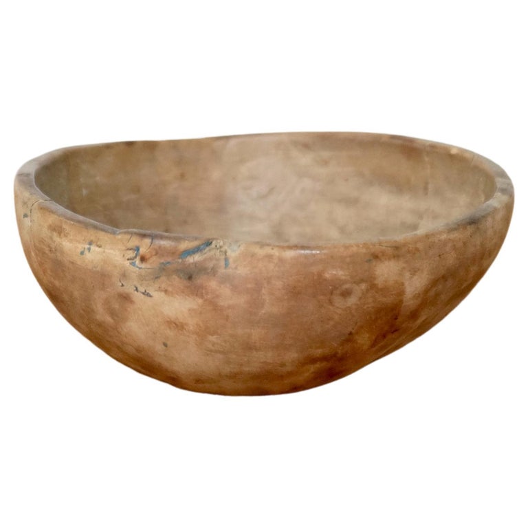 Antique Swedish Wooden Bowl from 1887 For Sale
