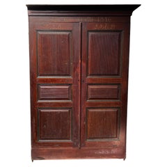 Antique Swedish Wooden Kitchen Cabinet 1846 Handmade Folk Craft great condition