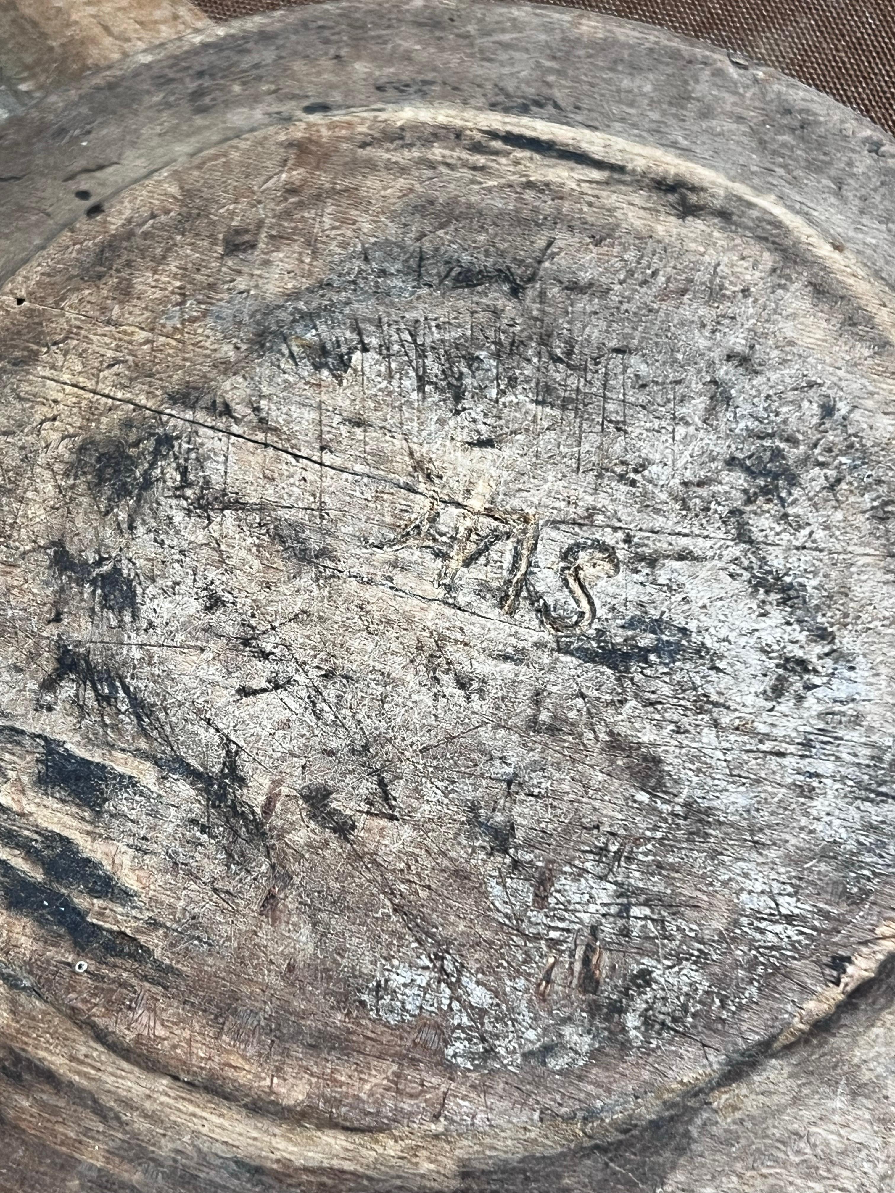 Antique Swedish Wooden plates 1800's Handmade Folk Craft great series For Sale 3