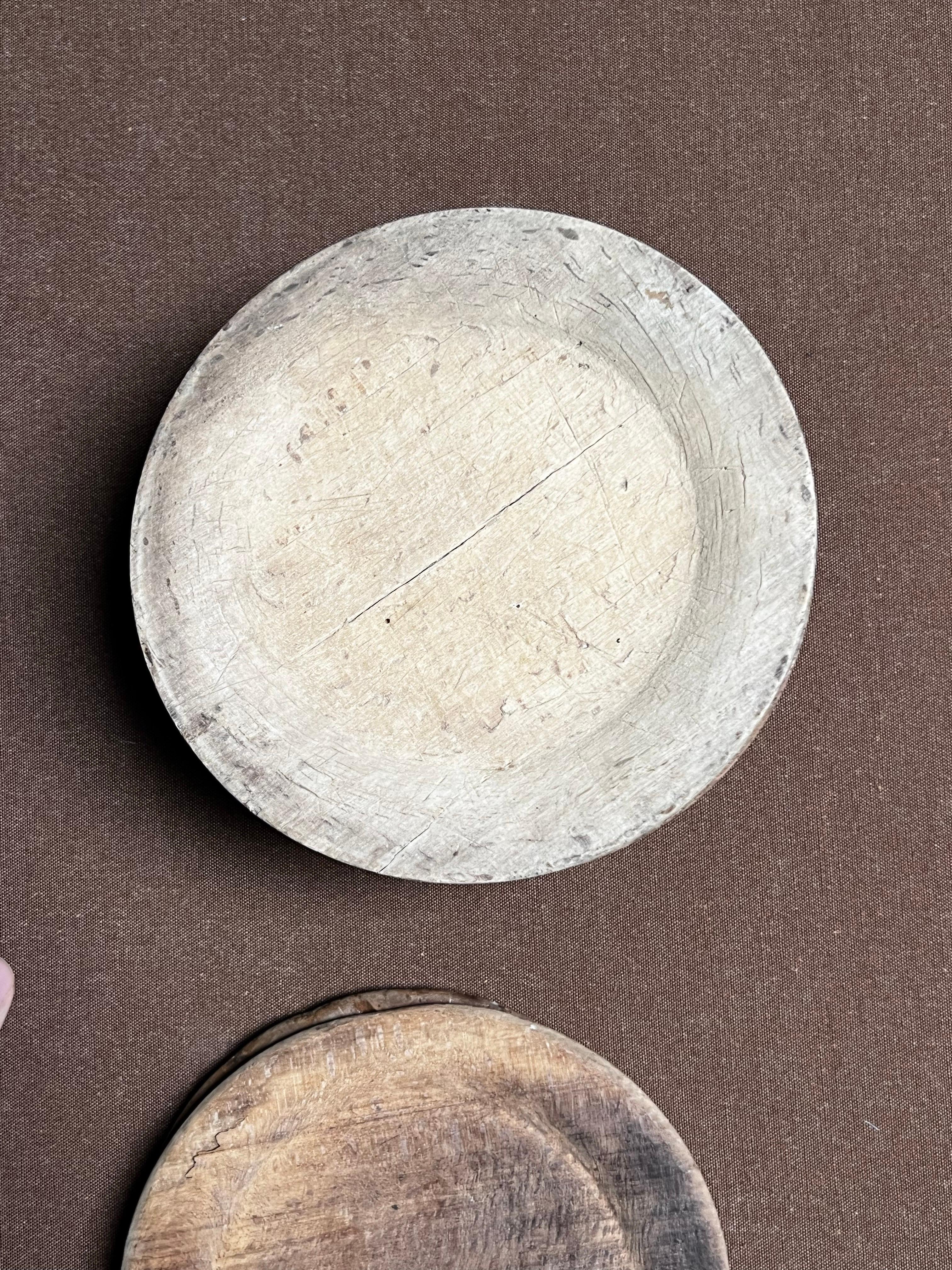 Antique Swedish Wooden plates 1800's Handmade Folk Craft great series For Sale 6