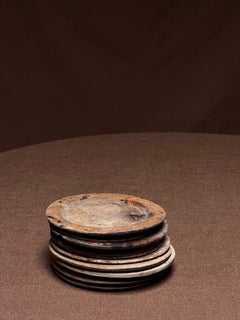 Antique Swedish Wooden plates 1800's Handmade Folk Craft great series